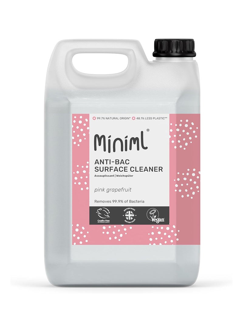 Miniml Antibacterial Surface Cleaner 5L Refill – Grapefruit Scented Multi-Purpose Disinfectant, Natural Plant-Based, Vegan & Cruelty-Free Anti-Bac Cleaning Formula Bulk Buy - Image 1