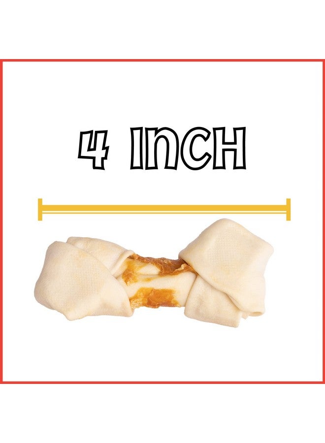 Pet Factory Twistedz American Beefhide 4-5" Knotted Bones Dog Chew Treats w/ Real Chicken Meat Wrap - 3 Count/1 Pack - Image 3