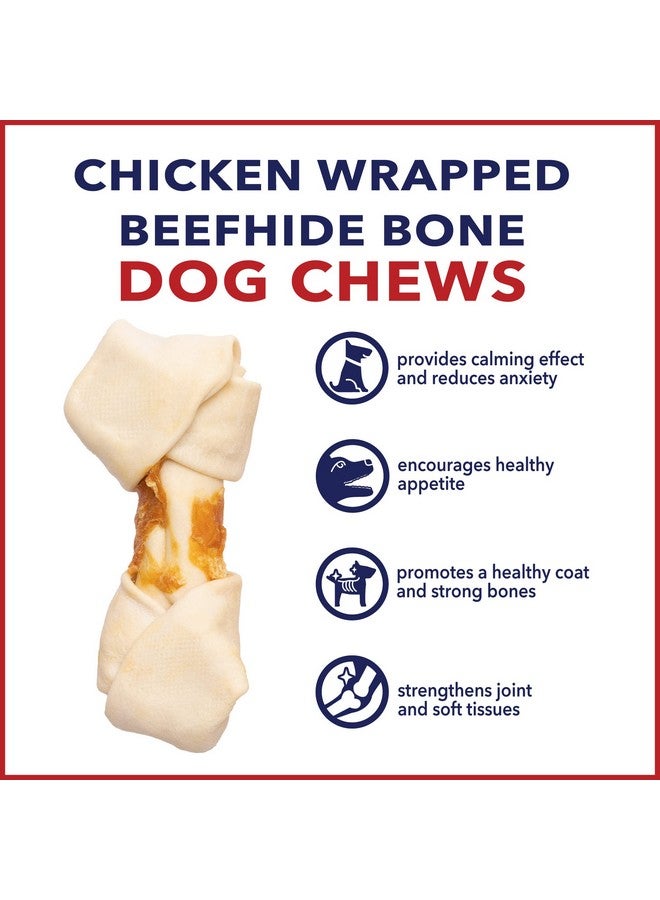 Pet Factory Twistedz American Beefhide 4-5" Knotted Bones Dog Chew Treats w/ Real Chicken Meat Wrap - 3 Count/1 Pack - Image 5