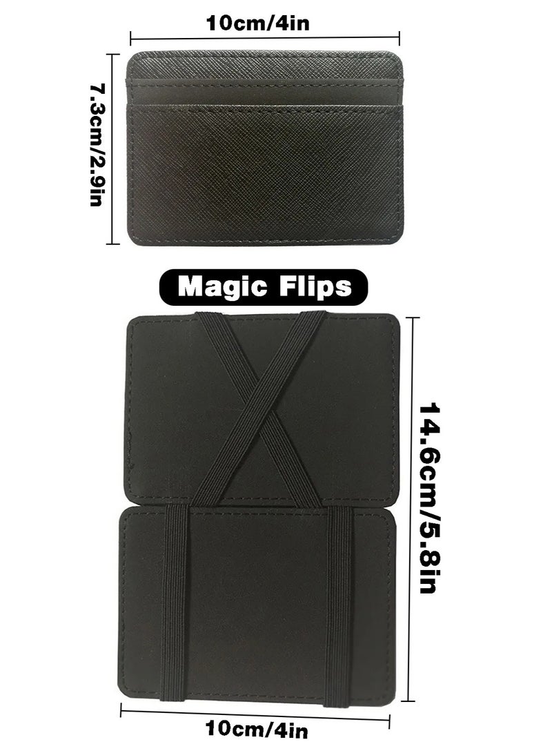 CUIKCA Magic Flips Wallet,Card Holder,Wallet With Magic Money Clip Black 10x7.3x1.3cm - Image 2
