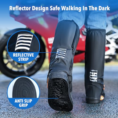 MEQI Waterproof Shoe Covers Rain Shoe Cover with Reflector for Men Women - Image 3