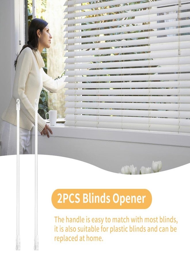 Tookie 2pcs Vertical Blind Wand Replacement Parts - Clear Acrylic Tilt Rod With Hooks, Opener Long Window Stick (17inch) - Image 4