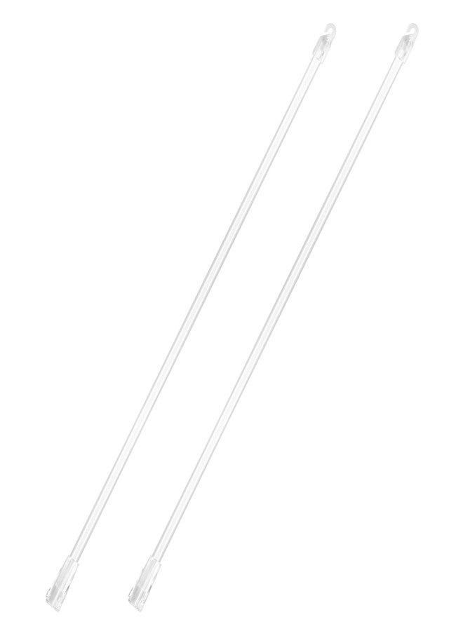 Tookie 2pcs Vertical Blind Wand Replacement Parts - Clear Acrylic Tilt Rod With Hooks, Opener Long Window Stick (17inch) - Image 1