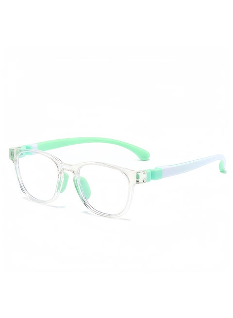 Kids Blue Light Blocking Glasses Silicon Material Anti Eyestrain UV Blocking Reading Glasses Gaming Computer Eyeglasses Light Weight Frame for Kids 3 to10 Year Old Green
