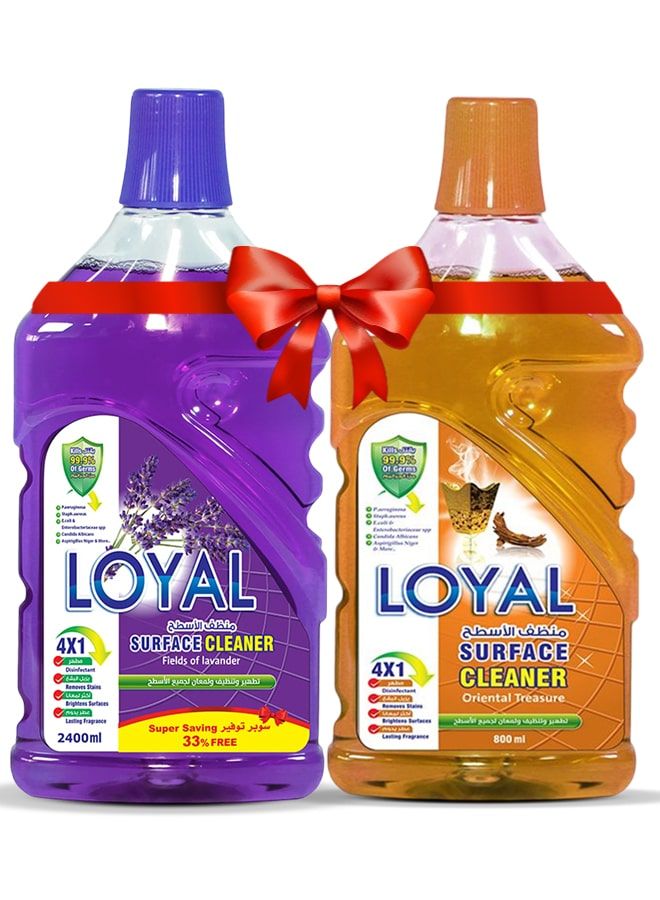 لويال منظف ​​أسطح، عبوتان × ٢٤٠٠ مل، برائحة الكنز الشرقي + الخزامى والياسمين