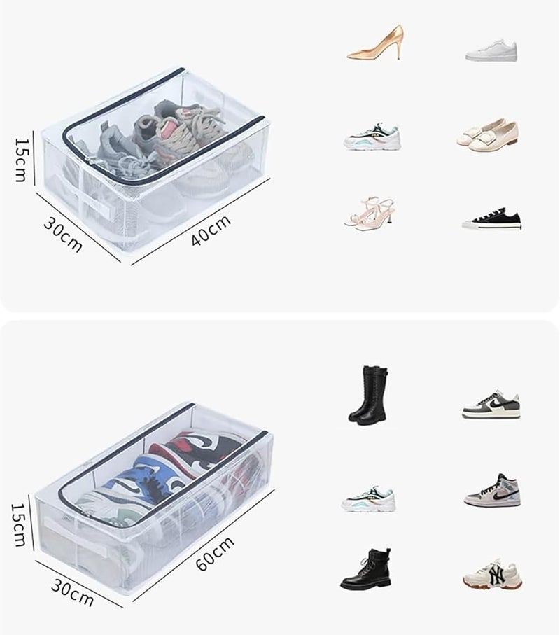 DZOPE Polyvinyl Chloride Transparent UnderBed Clothes Storage Bag Organizer 27 Litre Dustproof with Zipper Reinforced Handles for Blankets Toys Shoes 60x30x15 cm - Image 5