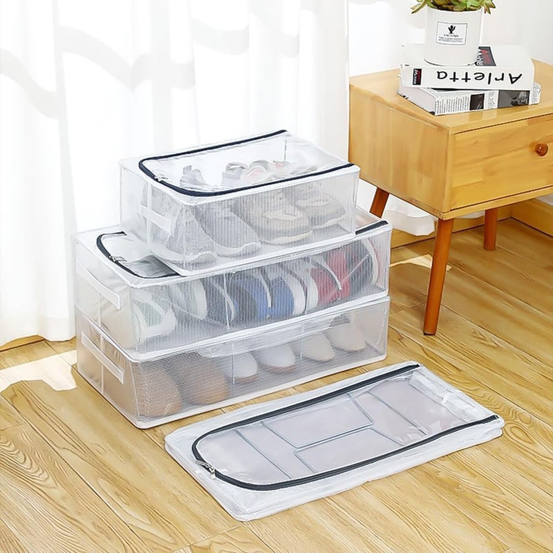 DZOPE Polyvinyl Chloride Transparent UnderBed Clothes Storage Bag Organizer 27 Litre Dustproof with Zipper Reinforced Handles for Blankets Toys Shoes 60x30x15 cm - Image 3