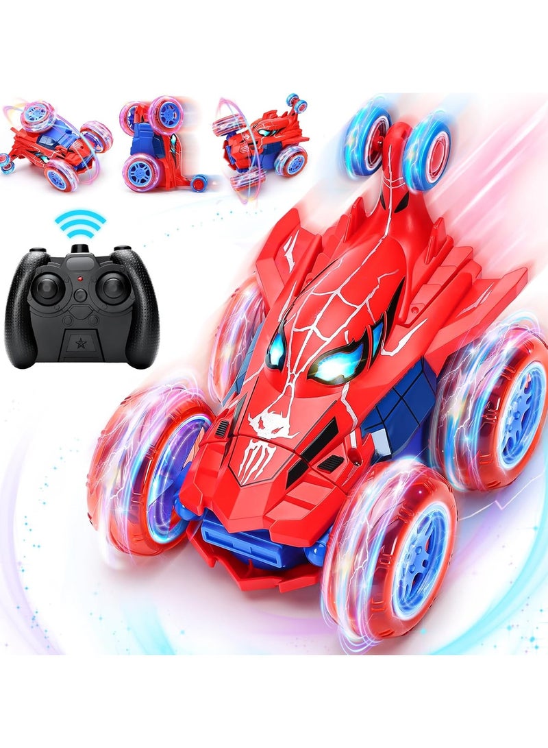 FLYHSO Remote Control Car RC Cars Toys,Cool Rechargeable Stunt RC Car with 360 Flips 4WD Wheel with Bright Light,Fun Outdoor Toys Gifts for Kids Birthday 3-6 6-8 8-12 Years Old  - Image 1
