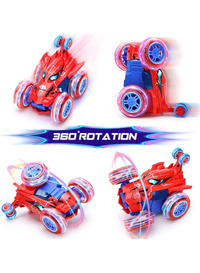 FLYHSO Remote Control Car RC Cars Toys,Cool Rechargeable Stunt RC Car with 360 Flips 4WD Wheel with Bright Light,Fun Outdoor Toys Gifts for Kids Birthday 3-6 6-8 8-12 Years Old  - Image 5