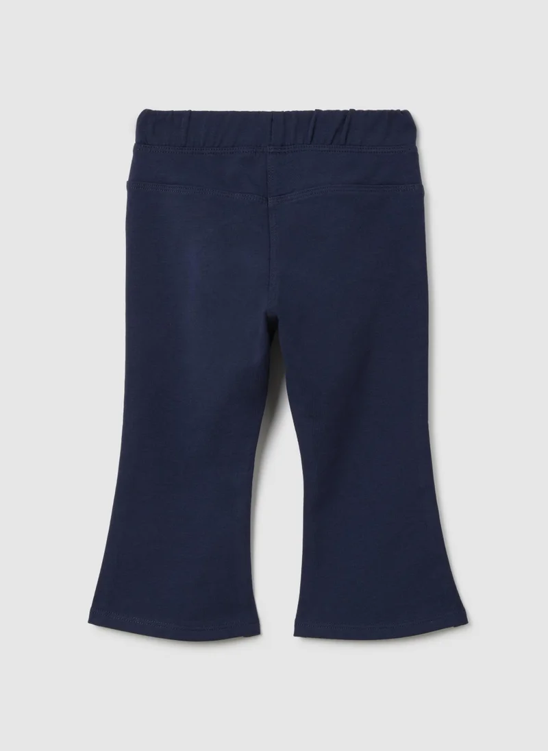Ovs BABY BLUE COTTON FLARE FIT TROUSERS