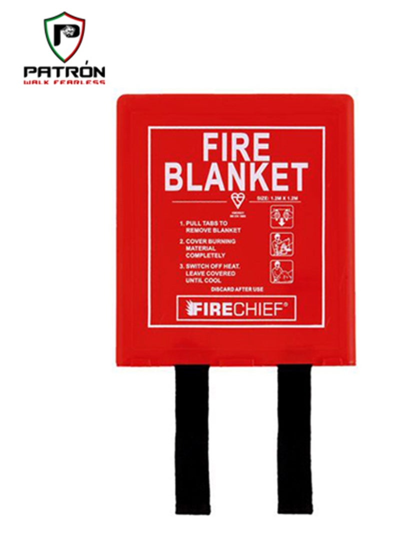 Patron Heavy Duty Fire Blanket 4*4 Ft. (Box Type) Flame Retardant Safety Blanket for Home Grill Car Office