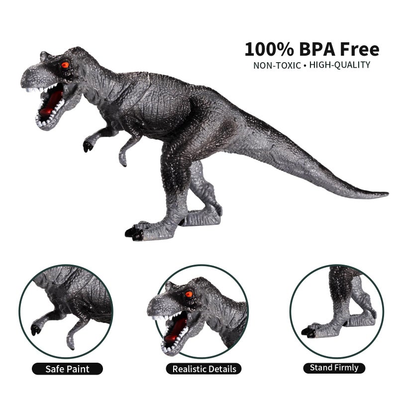 TEMI Dinosaur Toys for Kids 3-5, Jurassic Dinosaurs Figures with Play Mat and Trees to Create a Dinosaur World, Triceratops, Velociraptor, Gifts for Toddler Boys and Girls 3 4 5 6 7 - Image 3