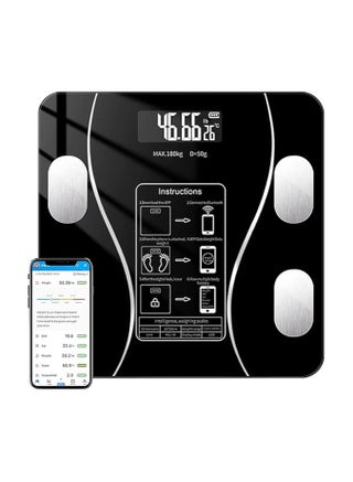 Digital Personal Scale, Smart Body Weight Scale with Bluetooth and App, USB Rechargeable Body Composition Monitor (Black) - pzsku/ZCE5060206E31B5D77A0BZ/45/_/1707755666/8d908518-b74d-457d-857f-95495a3913d8