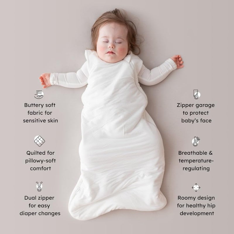 KYTE BABY كيس نوم كايت بيبي غير محدد الجنس مصنوع من رايون البامبو للأطفال والرضع، 2.5 توغ (متوسط، سحابة) - Image 3