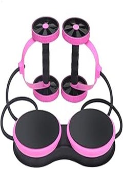 Sky Land SKY LAND Multi-Function Adjustable Abdominal Exercise Wheel Roller| Ab Trainer Wheel With Resistance Rope - Pink 