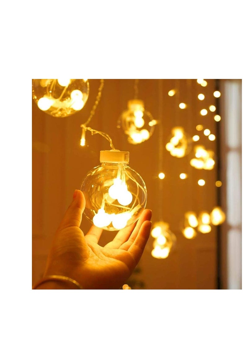 تراسل أضواء LED لغرفة النوم، أضواء ستارة كرات التمني، أضواء ستارة كرات التمني، 300 مصباح ستارة كرات التمني، جدار، نافذة، حفلات، ديكور الأعياد  - Image 3