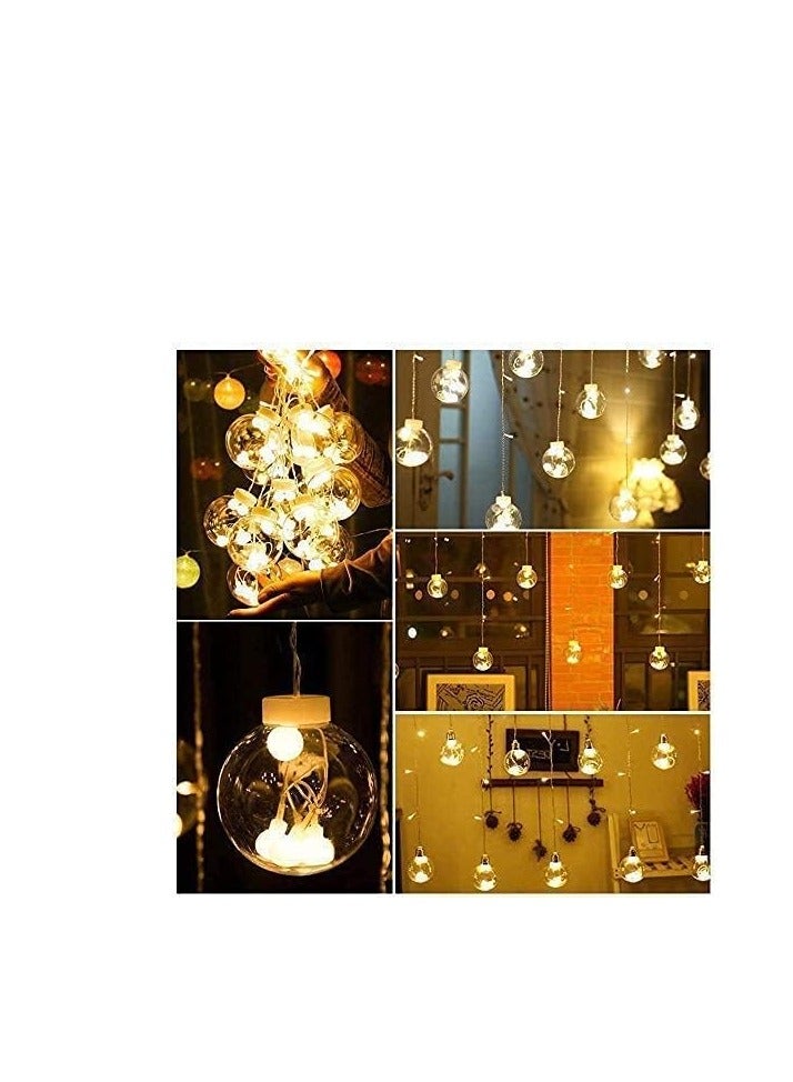 تراسل أضواء LED لغرفة النوم، أضواء ستارة كرات التمني، أضواء ستارة كرات التمني، 300 مصباح ستارة كرات التمني، جدار، نافذة، حفلات، ديكور الأعياد  - Image 5