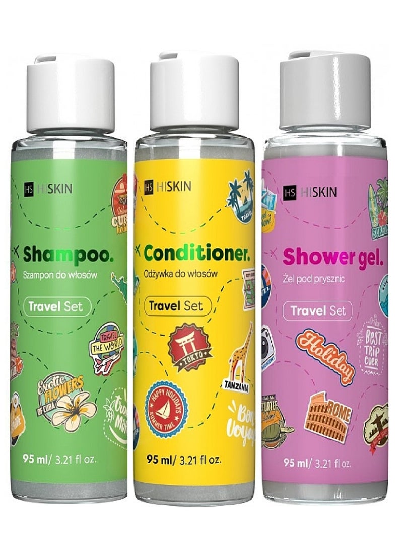 HS HISKIN HAIR SHAMPOO+CONDITIONER+SHOWER GEL (95ml)