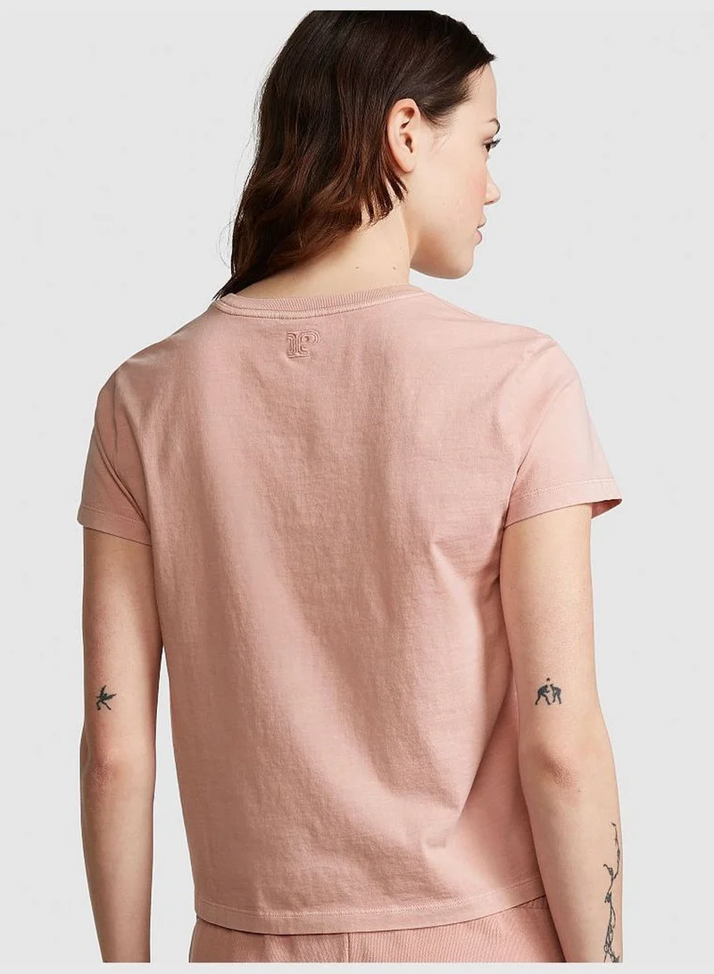 PINK Cotton Short-Sleeve T-Shirt