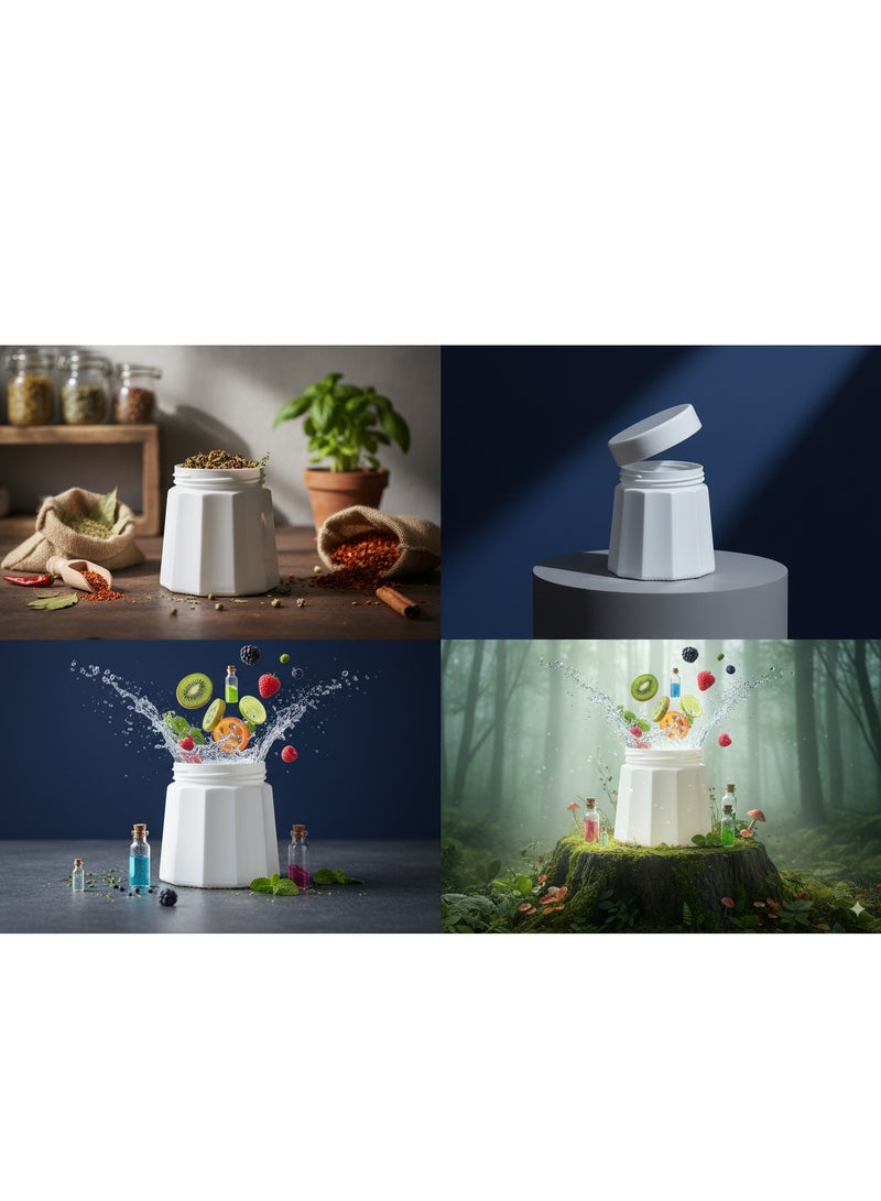 CROCO JAR Premium Color Coated & Printed Design 300 ML JUBILEE OPK WHITE JAR -2 PCS - Image 2