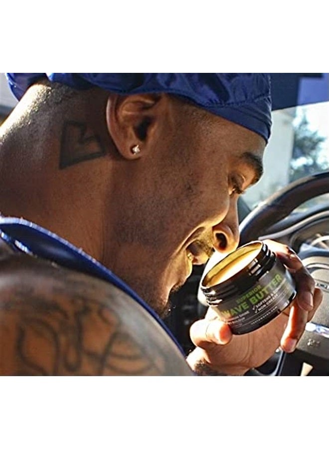 Veeta Superior Wave Butter - 360 Wave Grease for Men, Maximum Shine, Non Greasy, Softens & Conditions, No Buildup Shea & Tangerine Butter Wave Cream (4 oz) - Image 2