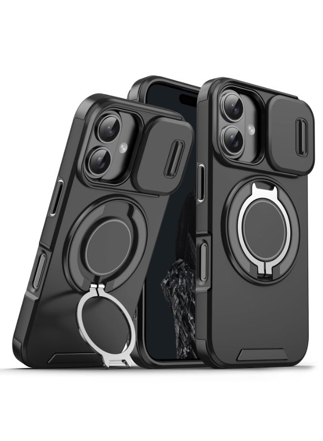 general Case for iPhone 16 Plus with Camera Protection Cover, Mobile Phone Case Integrated Stand, Compatible with Magnetic Car Mounts - Robust Protective Case for iPhone 16 Plus - Image 1