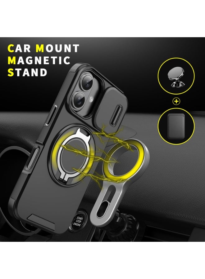 general Case for iPhone 16 Plus with Camera Protection Cover, Mobile Phone Case Integrated Stand, Compatible with Magnetic Car Mounts - Robust Protective Case for iPhone 16 Plus - Image 5