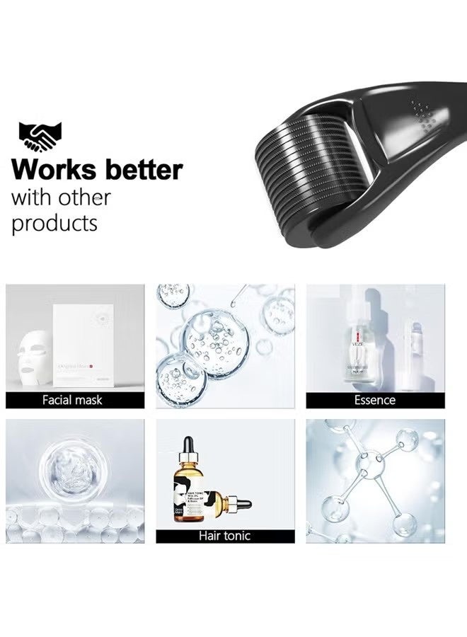 Hair Growth Roller,Microneedle Roller Skin Roller for Beard,540 Titanium Micro Needles Roller, 0.25mm Face Neck Hair Growth Body Wrinkle Acne Scar Stretch Mark Treatment,At-Home Beauty Instrument - Image 3