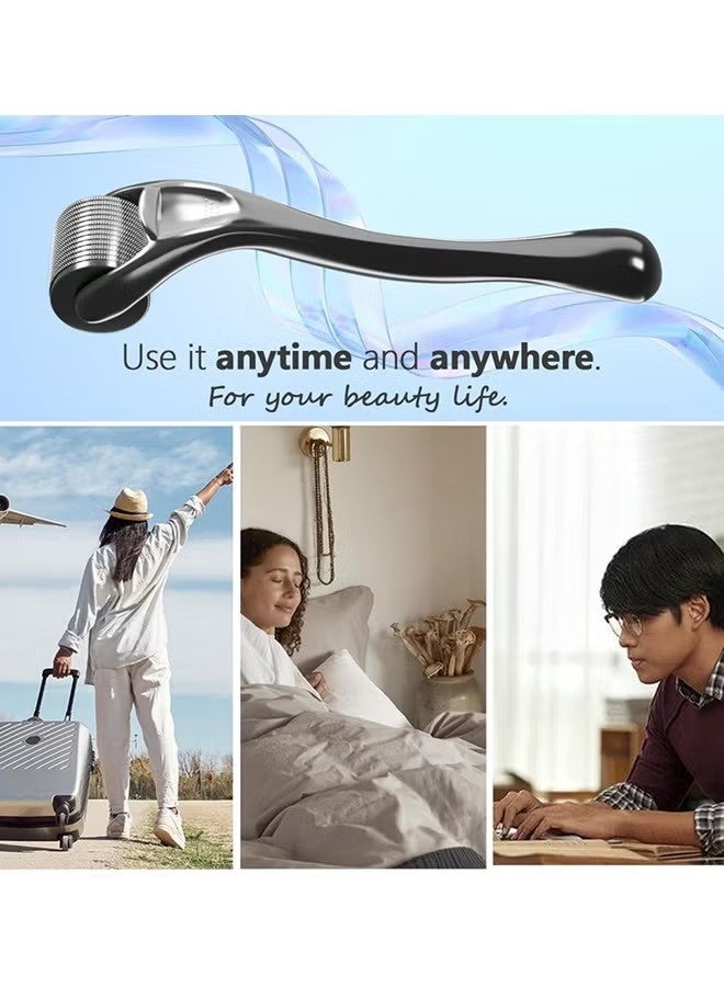 Hair Growth Roller,Microneedle Roller Skin Roller for Beard,540 Titanium Micro Needles Roller, 0.25mm Face Neck Hair Growth Body Wrinkle Acne Scar Stretch Mark Treatment,At-Home Beauty Instrument - Image 4