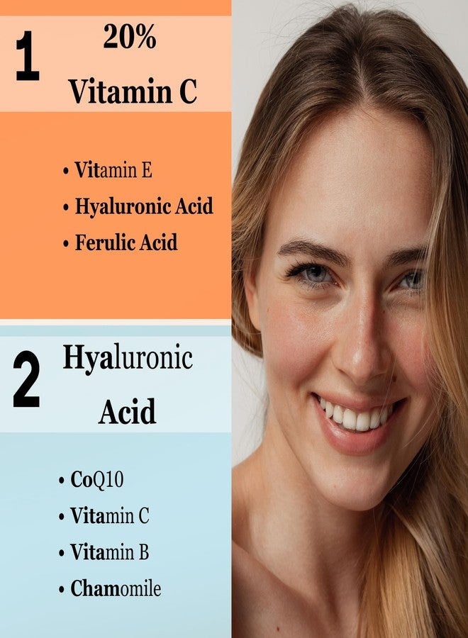 Mivida 20% Premium Vitamin C serum + Hydrating Hyaluronic-Acid Serum For Face | Facial Skincare Set| No-Artificial-Colors, sensitive skin safe (2 x 1 Fl Oz / 30ml) - Image 3