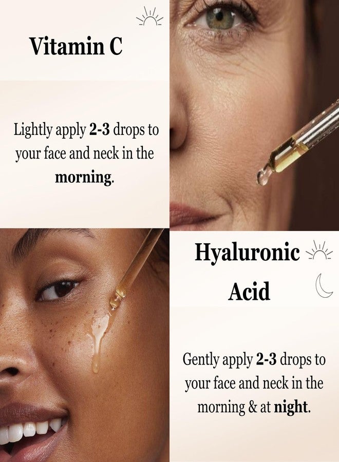 Mivida 20% Premium Vitamin C serum + Hydrating Hyaluronic-Acid Serum For Face | Facial Skincare Set| No-Artificial-Colors, sensitive skin safe (2 x 1 Fl Oz / 30ml) - Image 4