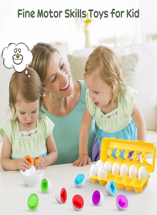 CPSYUB Matching Eggs Toys Color & Shape Recognition Sorter Puzzle, Montessori Toys for Baby Easter Travel Bingo Game, Sensory Early Learning Fine Motor Skills for Year Old Kids - Image 5