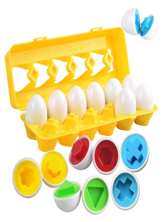 CPSYUB Matching Eggs Toys Color & Shape Recognition Sorter Puzzle, Montessori Toys for Baby Easter Travel Bingo Game, Sensory Early Learning Fine Motor Skills for Year Old Kids - Image 1