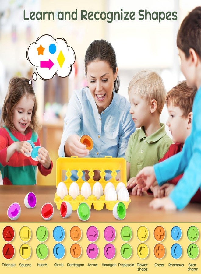 CPSYUB Matching Eggs Toys Color & Shape Recognition Sorter Puzzle, Montessori Toys for Baby Easter Travel Bingo Game, Sensory Early Learning Fine Motor Skills for Year Old Kids - Image 4