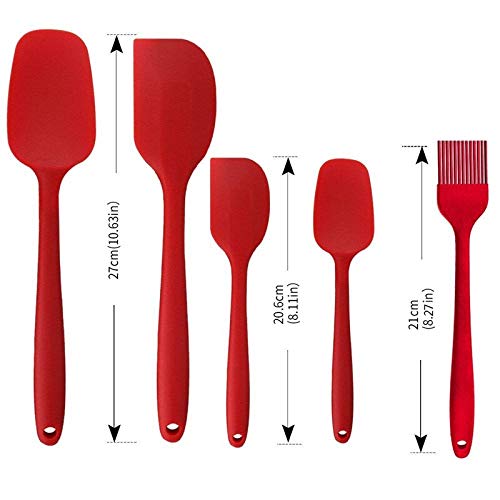 HomeFast Silicone Spatula Set Spatulas Silicone Heat Resistant NonStick for Cooking Baking and Mixing with Stainless Steel Core 5Piece - Image 5