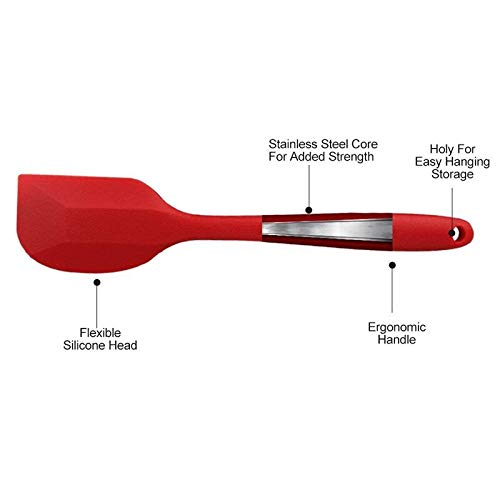 HomeFast Silicone Spatula Set Spatulas Silicone Heat Resistant NonStick for Cooking Baking and Mixing with Stainless Steel Core 5Piece - Image 4
