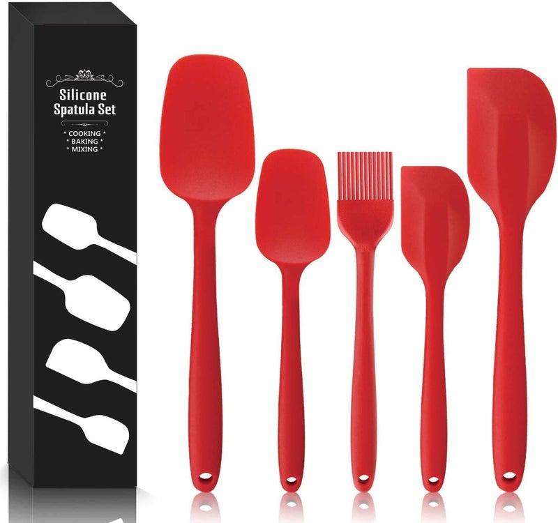 HomeFast Silicone Spatula Set Spatulas Silicone Heat Resistant NonStick for Cooking Baking and Mixing with Stainless Steel Core 5Piece - Image 1