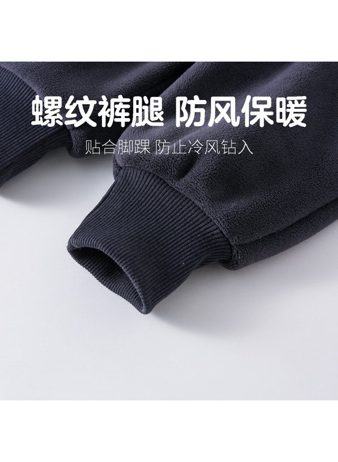 Duoxiluoka Baby Pants Boys Autumn Winter Fleece Lined Casual Pants Girls Warm Long Pants Giraffe 110