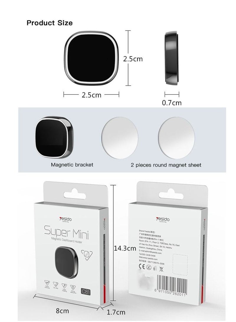 Yesido C81 Car Dashboard Mini Strong Magnetic Phone Holder - Image 2