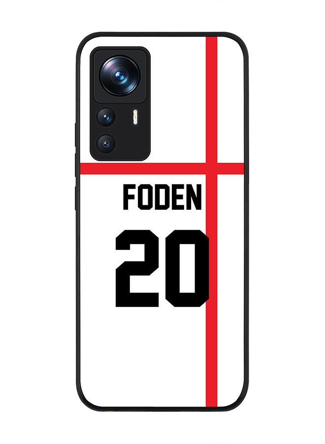 Stylizedd Rugged Black edge case for Xiaomi 12T/12T Pro Slim fit Soft Case Flexible Rubber Edges Anti Drop TPU Gel Thin Cover - Football Team - England Player Name - Foden - Image 1
