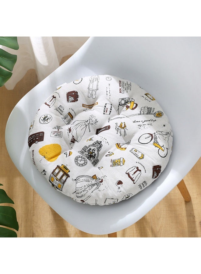 آنا وسادة كرسي دائرية مريحة من القطن والكتان لبيئة المكتب breathable - Image 2