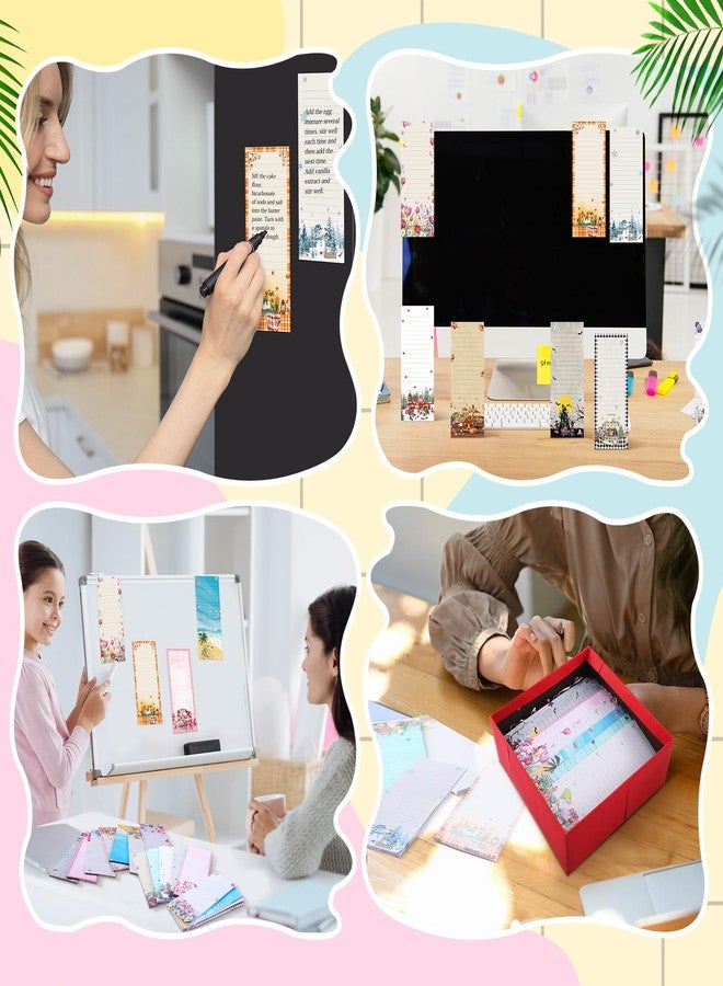 Eaasty 12 Pcs Seasonal Magnetic Notepads for Refrigerator Monthly Magnetic Grocery List 9 x 3.5 Magnet Memo Pads 30 Sheet Per Pad Shopping to Do List for January to December(Picture Style) - Image 5