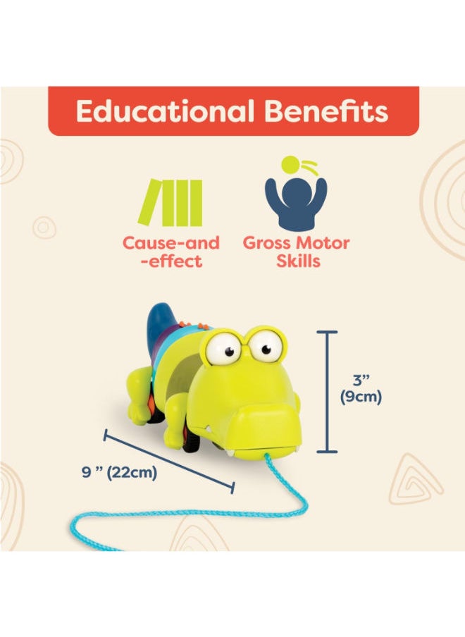 B. Toys - Push Or Pull Crocodile - Walking Toy With String For Toddlers, Kids - Image 1