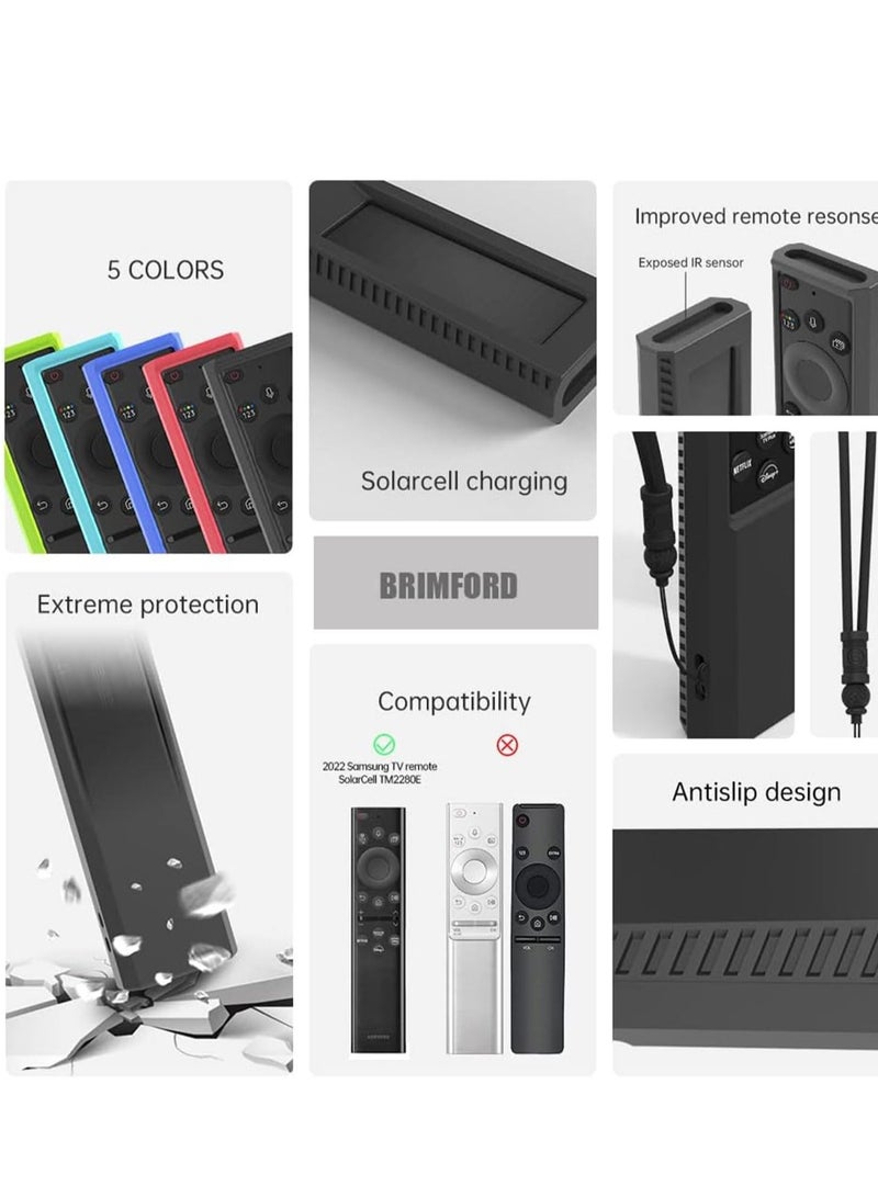 SYOSI Silicone Protective Case for Samsung Smart TV Solar Cell Remote Controller for TM2281E BN59-01385A BN59-01385B BN59-01393A Holder Shockproof Battery Back Covers  - Image 3
