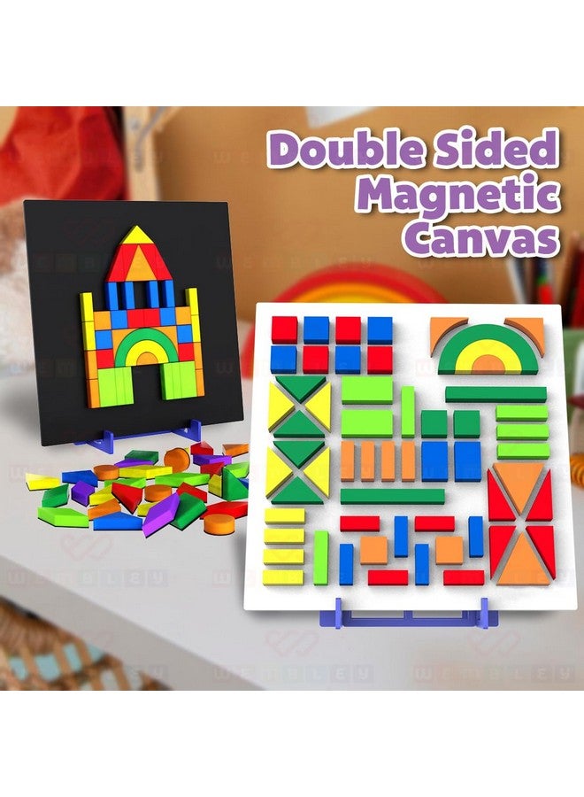 ويمبلي ألغاز ويمبلي المغناطيسية، لعبة أشكال خيالية للأطفال، مجموعة ألعاب تعليمية إبداعية، 58 شكلًا مغناطيسيًا مع لوحة وحامل و200 نمط أحجية - هدية عيد ميلاد للأولاد والبنات - Image 3