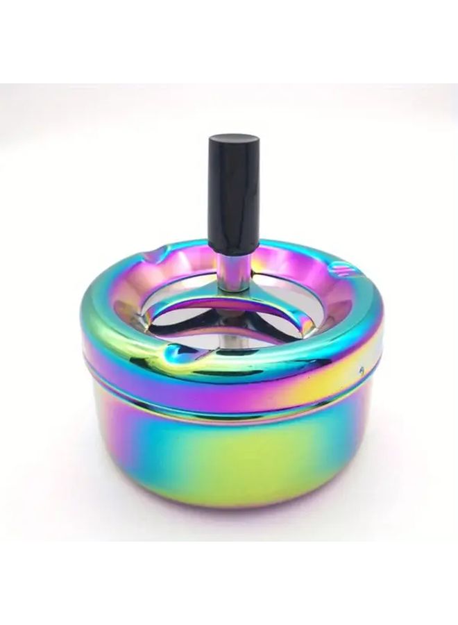 Metal Lid Sealed Twist Ashtray Silvery Creative Home Decor Dustproof Cigarette Holder - Image 5
