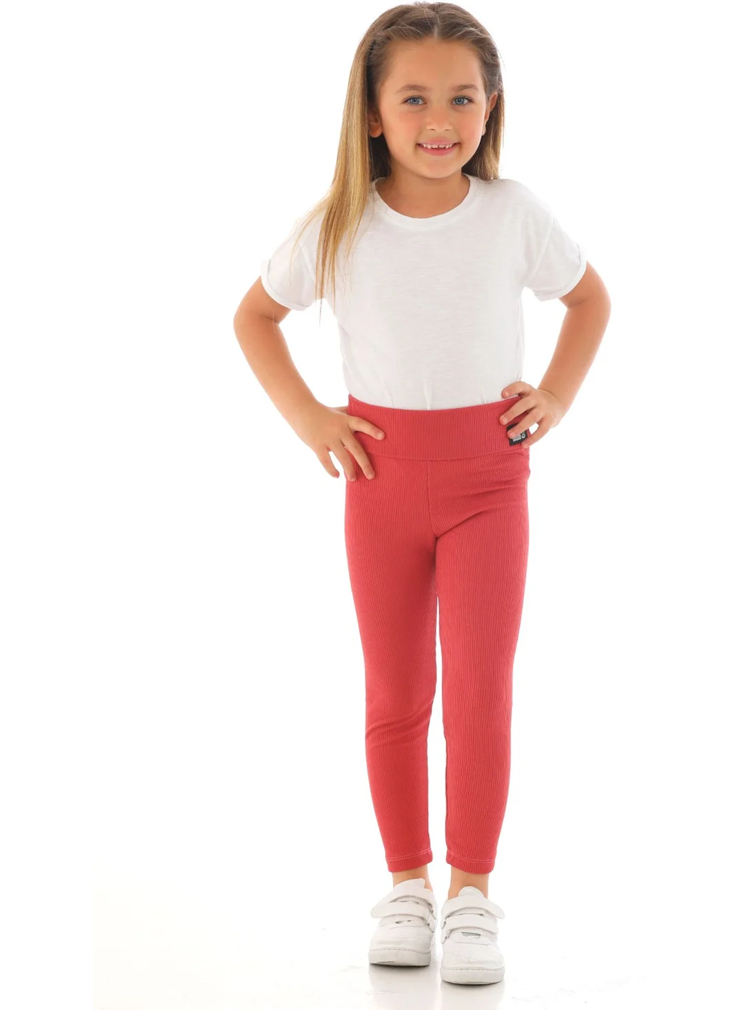 Zepkids Girl's Rose Colored Ribbed Tights