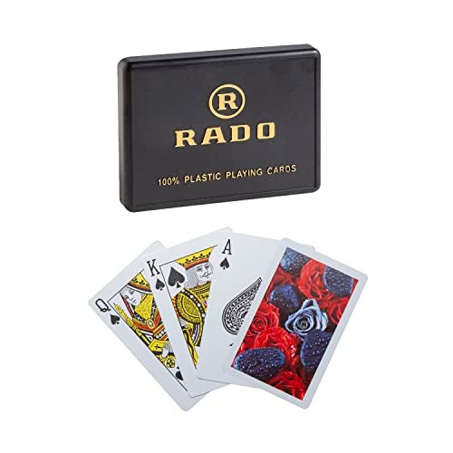 RADO بطاقات لعب بلاستيكية فاخرة من رادو سويسرا (عبوة من 12) - 6 مجموعات من عبوات مزدوجة، حجم بريدج، بطاقات متعددة الألوان محشوة في حاوية من قطعتين، بطاقات لجميع الأعمار تستخدم لألعاب الورق، بوكر ورامي - Image 5
