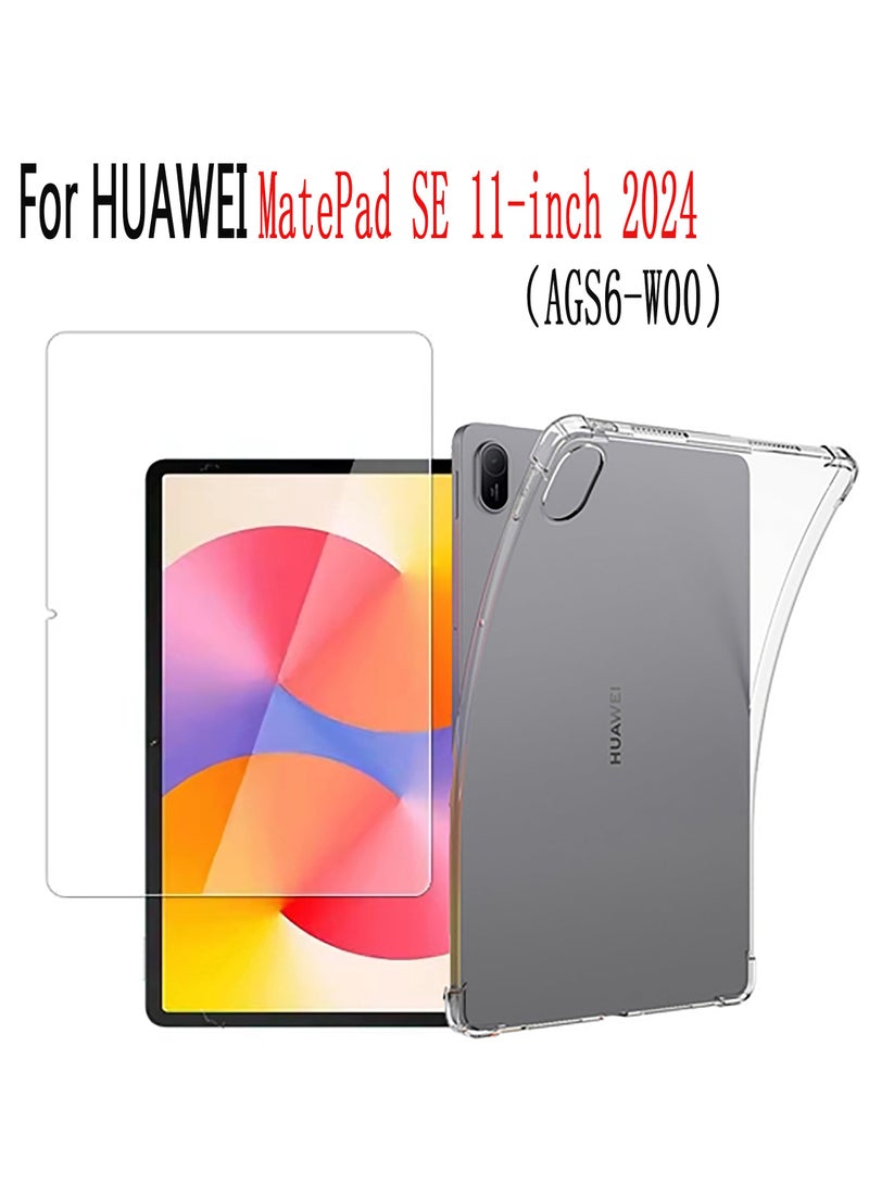 2 in 1 Case for Huawei MatePad SE 11 inch 2024,  1-Pack Screen Protector&Transparent Cover - Image 1