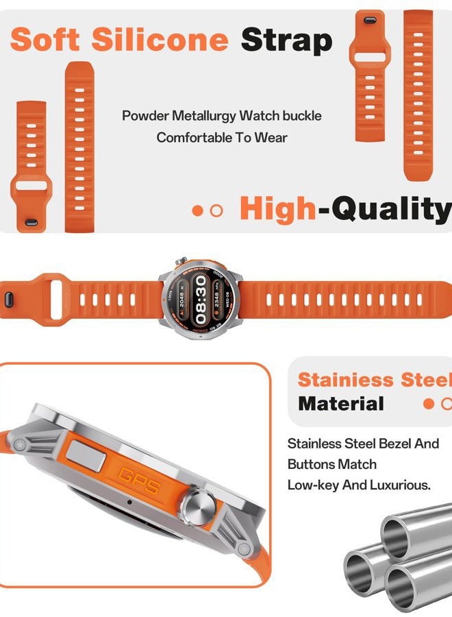 AOLON Smart Watch, Fitness Tracker Watch with Heart Rate Blood Oxygen Sleep Monitor for Android iPhone, IP68 Waterproof, Build in GPS＆Compass, Bluetooth Call Smart Watches for Women Men with 2 Straps - Image 4